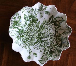 JAMES KENT Old Foley Green Chrysanthemum Dish Bowl Trinket