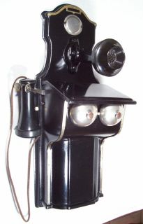 Antique Stromberg Carlson Crank Wall Phone Telephone Metal Black U s A