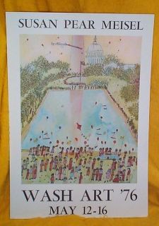 SUSAN PEAR MEISEL Orig 1976 Lithograph 1977 Signed Poster WASHINGTON