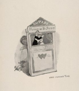 1908 Print James Montgomery Flagg Punch Judy Puppets Original Historic