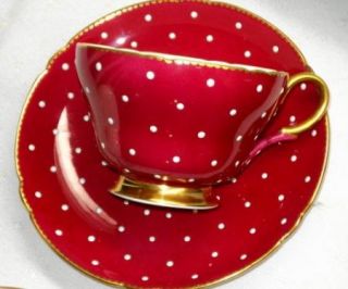 Shelley Risen Bumpy Polka Dots Tea Cup and Saucer Teacup