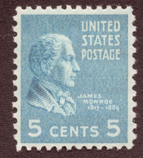 US 810 Mint Never Hinged 5 Cent James Monroe