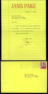 Janis Paige Vintage 1979 Original Signed Typewritten Letter TLS