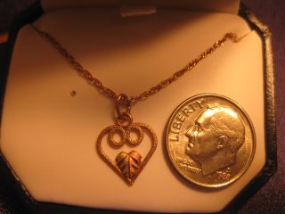 New Black Hills 10K Gold Heart Pendant Necklace