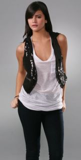 Juicy Couture Sequin Vest with Zip Off Hood