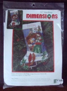 Dimensions COZY CHRISTMAS STOCKING Mother & Child Needlepoint Kit