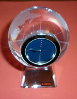  Crystal Clock Globe on Crystal Base with Japanese Time Movement