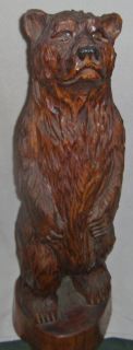 CARVED STANDING BEAR CHAINSAW BROWN GRIZZLY SCUPLTURE BROWN SOLID FOLK