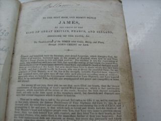  Antique Thickly Leather Bound Bible Prayer Book King James 1819