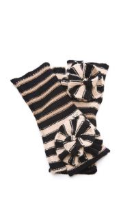 Sonia Rykiel Tricolor Mittens with Flower