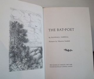 The Bat Poet Randell Jarrell Maurice Sendak Illustrator 1967