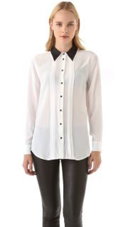 Equipment Cora Blouse with Contrast Collar