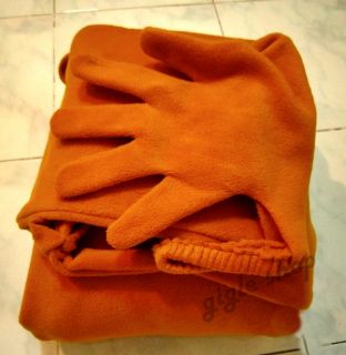 Buddhist Monk Blanket Robe with Long Sleeve Gloves Orange Saffron