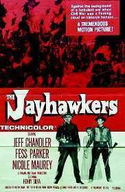 The Jayhawkers Jeff Chandler Fess Parker 27x41 Original Movie Poster