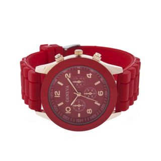 Geneva Silikon Damen Strass Uhr Jelly Wrist Watch Damenuhr Armbanduhr