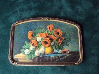 Streckenbach Poppies in Elaborate Antique Frame Lovely Flowers Great