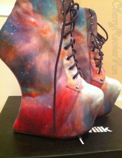 Jeffrey Campbell x Black Milk Night Lita Size 6 Rainbow Galaxy
