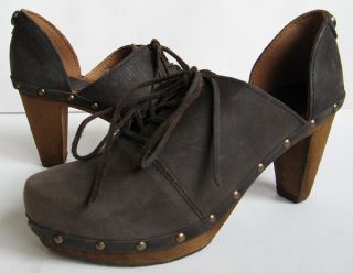 Sanita 40 Dansko Danish Oiled Leather Clog Heels Excellent Womens Sz