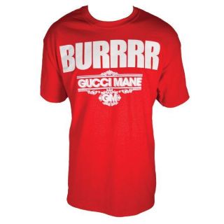 Gucci Mane Burrr Red T Shirt New s M L XL Brick Squad Waka Flocka