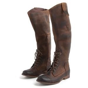 Jeffrey Campbell Womens Brown Leather Ridem Lace Up Distressed Boots 8