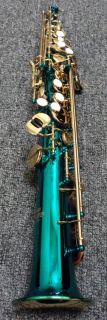 Jean Baptiste JB 65 Soprano Saxophone Turquoise Blue Finish 2 Necks w