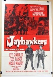  The Jayhawkers OrigInal Western Movie Poster Jeff Chandler Fess Parker
