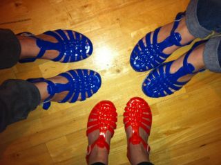 Jelly Shoes Summer Shoes Jelly Beans in Red or Blue