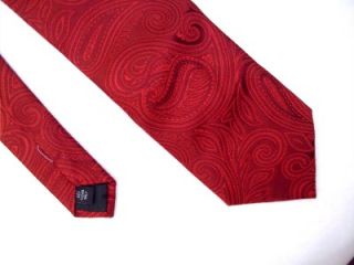 Fashion of The Moment Red Paisley Silk Tie Crimson