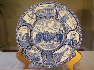 Transferware Plate Royal Staffordshire England Souvenir of Plymouth MA