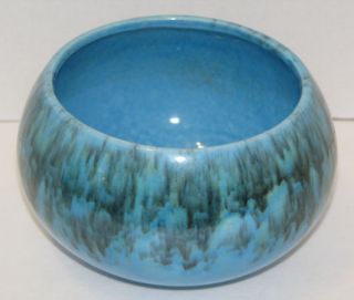 Vintage Jenkins Ceramics J 41 Blue Drip Bowl Planter California