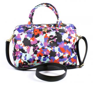 Tory Burch Robinson Floral Satchel Oceanic Aqua Multicolor Handbag New