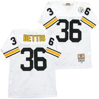 Pittsburgh Steelers 36 Jerome Bettis Sewn White Throwback Mens Size