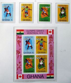 GHANA 1976 Olympics Sport, ImPerf MNH Set+Sheet $, Jeux Olympiques