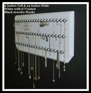 9x24W 67Black, Jewelry Organizer Hanging Necklace Holder Wall Mount