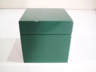 Vintage Square Green Jewelry Box Chest Casket Lid