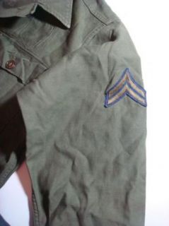Vintage World War II Era Army Military Shirt Jacket Corporal Chevron