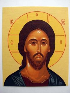 Jesus Christ The Savior Orthodox Icon Prayer Canvas Texture Cardboard