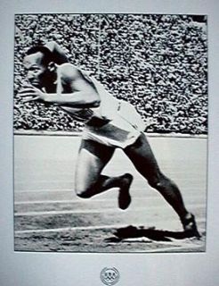 Olympic Poster Jesse Owens Running Track Field