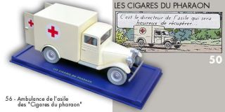 Voiture Tintin Car Atlas N°56 LAmbulance de LAsile Les Cigares Du