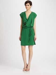 398 New Diane Von Furstenberg New Reara Draped Silk Blouson Dress