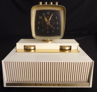 Retro Philco Jetson Era Vintage Tube Radio with Clock