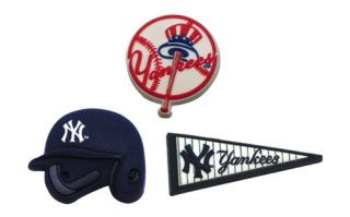 New MLB New York Yankees Jibbitz Charms Crocs 3 Pack