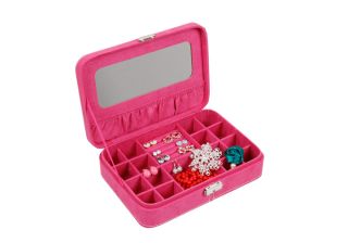  Deluxe Velvet Key Lock Jewelry Accessories Storage Box Case