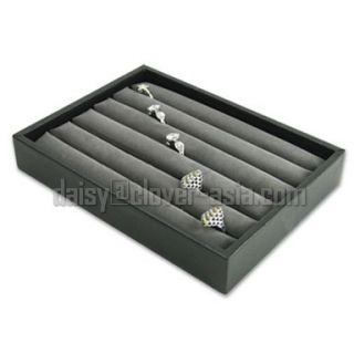  Grey Jewelry Shop Retail Display Case Ring Tray Box Holder