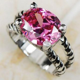 Pink Kunzite Jewelry Silver Gemstone Ring 7 R580