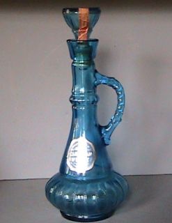  Jim Beam I Dream of Jeannie Peacock Blue Glass Genie Bottle Decanter