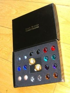 Vtg Joan Rivers Interchangeable Earrings Jewelry w Box
