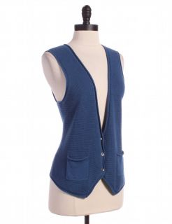 Jill Cobalt Blue Knit Vest Sz M Top