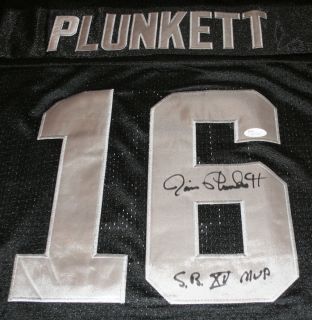 JIM PLUNKETT Oakland Raiders Signed Black Jersey SB XV MVP Autograph