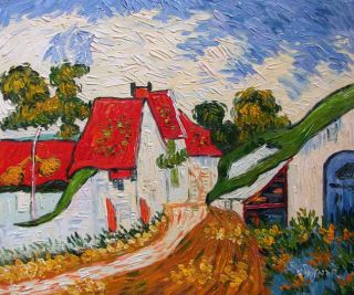 Van Gogh French Town Street Homes Oil Painting